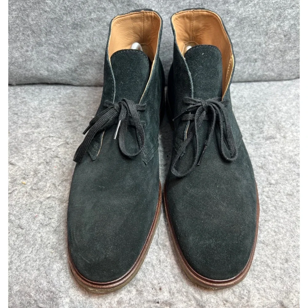 Clarks Mens Black Suede Chukka Desert Boots Lace Up Shoes Comfort Size 10.5